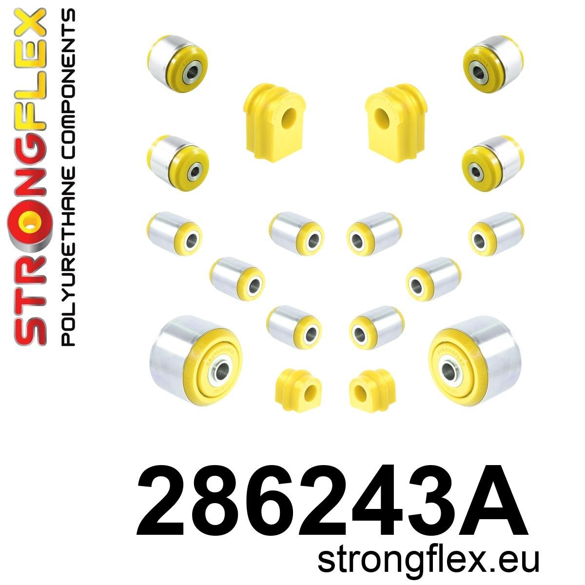 286243A Full suspension bush kit SPORT Sport (Yellow) Renault Kadjar (15-23) FWD (multilink)