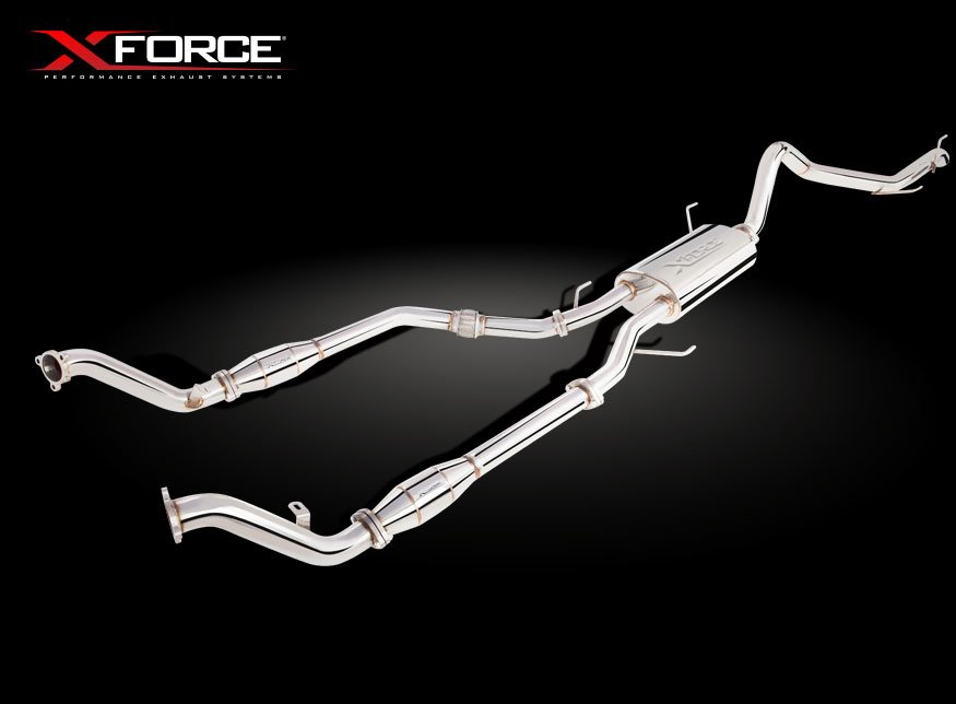 Xforce 2.5" Turbo-Back System with High-Flow Catalytic Converters, 304 Stainless Steel (for track and off road use only)-2