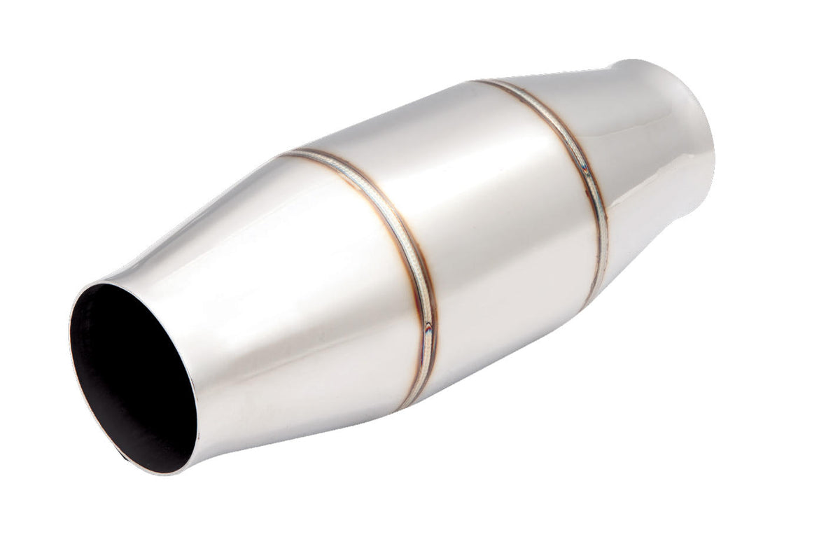 Xforce 2.5" Metallic High-Flow Racing Catalytic Converter (100 Cell) - Round