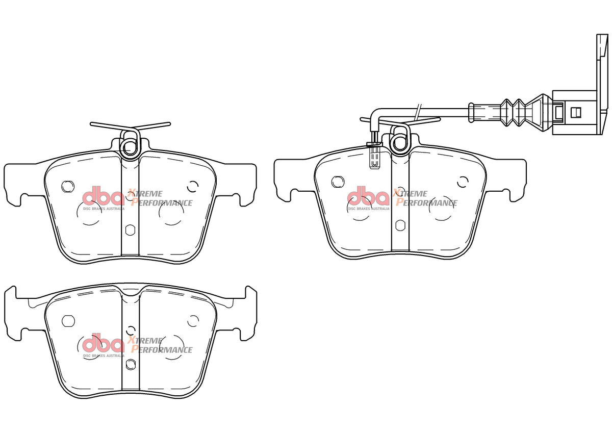 DBA DBA42809S-15006XP - Brake Kit - 4000 Series T3 Slotted & Xtreme Performance Brake Pads (2x DBA42809S + DB15006XP)