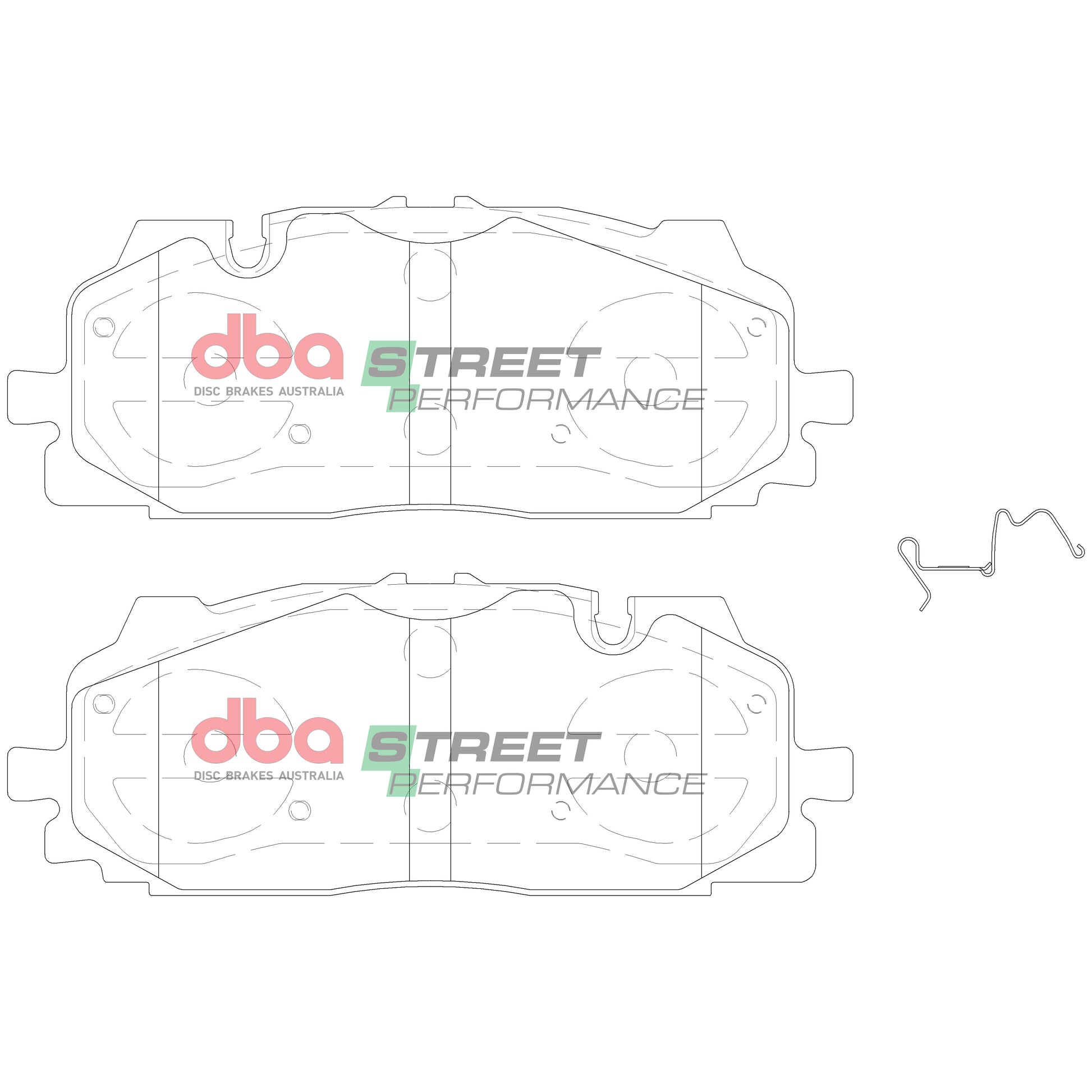 DBA DBA3016S-15030SP - Brake Kit - Street Series T2 Slotted & Street Performance Brake Pads (2x DBA3016S + DB15030SP)