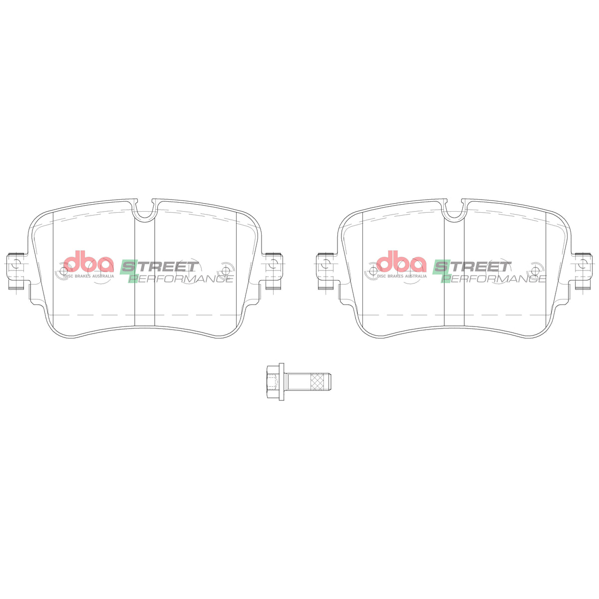 DBA DBA3007S-15031SP - Brake Kit - Street Series T2 Slotted & Street Performance Brake Pads (2x DBA3007S + DB15031SP)