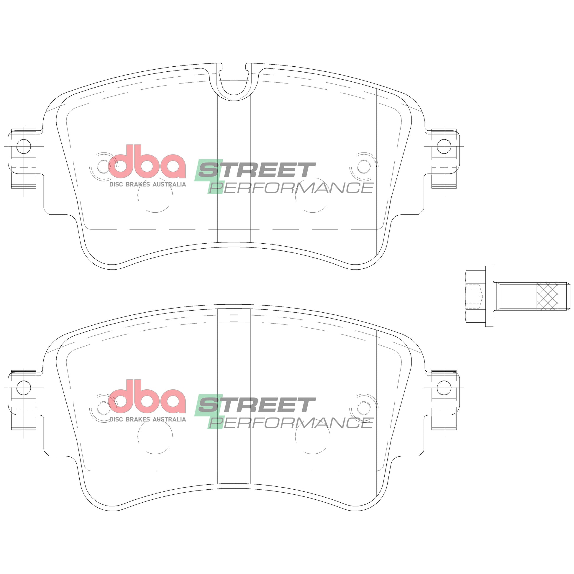 DBA DBA2847S-15032SP - Brake Kit - Street Series T2 Slotted & Street Performance Brake Pads (2x DBA2847S + DB15032SP)