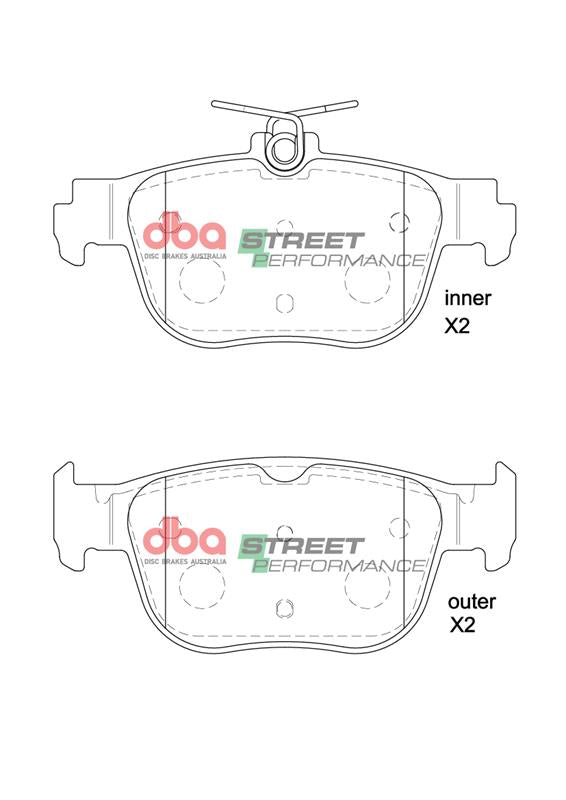 DBA DB15092SP - Brake Pads Street Performance | Rear Axle