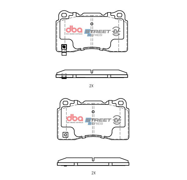 DBA DB1678SSEV - DBA SSEV STREET SERIES BRAKE PADS [Tesla Roadster 2012 On / Model S 2014 On / Model X 2016 On F