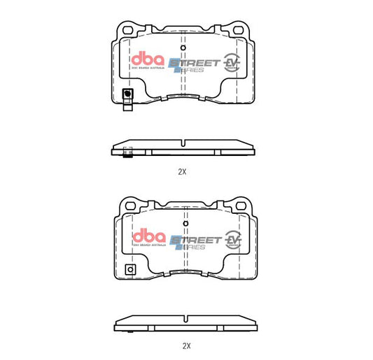 DBA DB1678SSEV - DBA SSEV STREET SERIES BRAKE PADS [Tesla Roadster 2012 On / Model S 2014 On / Model X 2016 On F