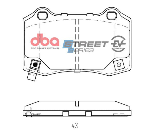 DBA DB2260SSEV - DBA SSEV STREET SERIES BRAKE PADS [Tesla Roadster 2012 On / Model S 2014 On / Model X 2016 On R