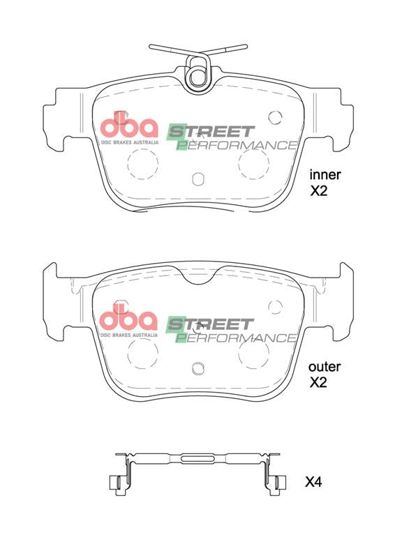 DBA DBA2809S-8850SP - Brake Kit - Street Series T2 Slotted & Street Performance Brake Pads (2x DBA2809S + DB8850SP)