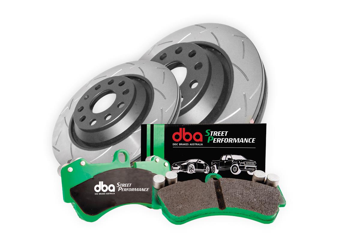 DBA DBA42809S-2384SP - Brake Kit - 4000 Series T3 Slotted & Street Performance Brake Pads (2x DBA42809S + DB2384SP)