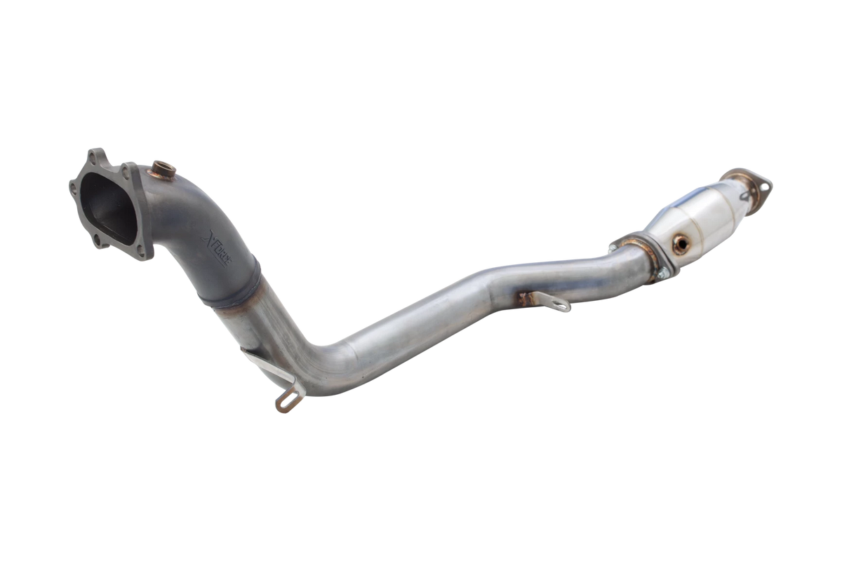 Xforce 3" Downpipe with High-Flow Catalytic Converter, 304 Matt finish Stainless Steel (for track and off road use only)
