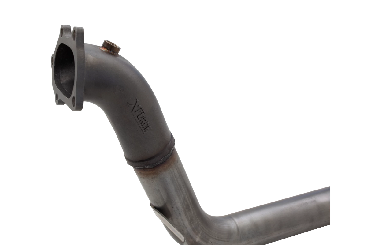 Xforce 3" Downpipe with High-Flow Catalytic Converter, 304 Matt finish Stainless Steel (for track and off road use only)-3