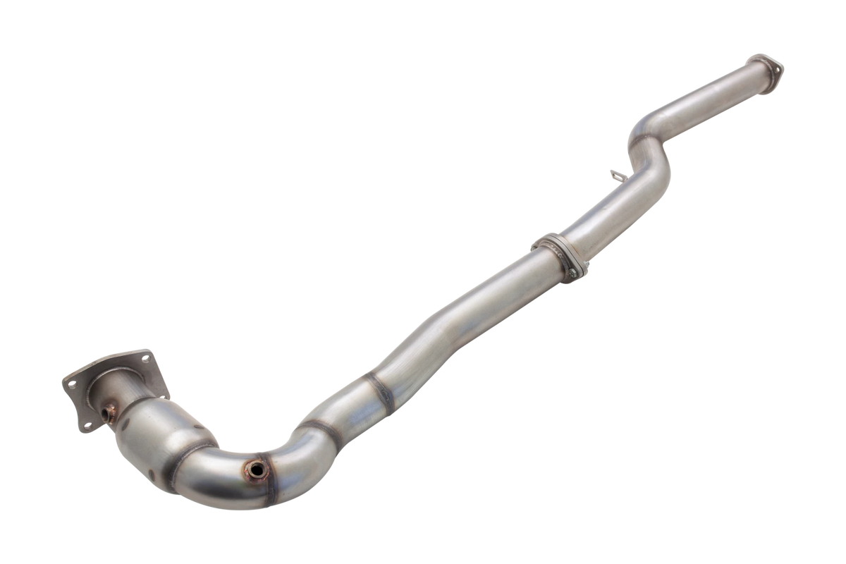 Xforce 3" Downpipe with High-Flow Catalytic Converter, 304 Matt finish Stainless Steel (for track and off road use only)-2
