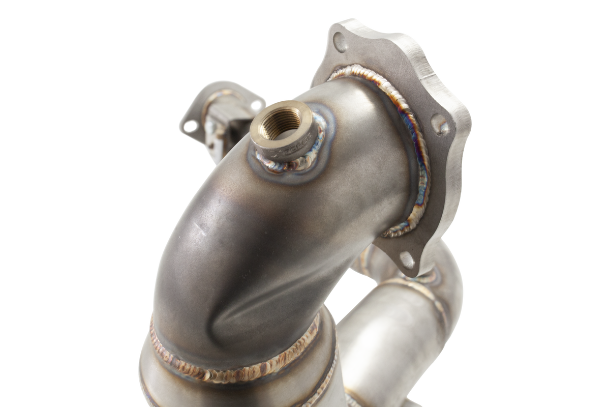 Xforce 2.5" Downpipe with High-Flow Catalytic Converter, 304 Stainless Steel (for track and off road use only)-2