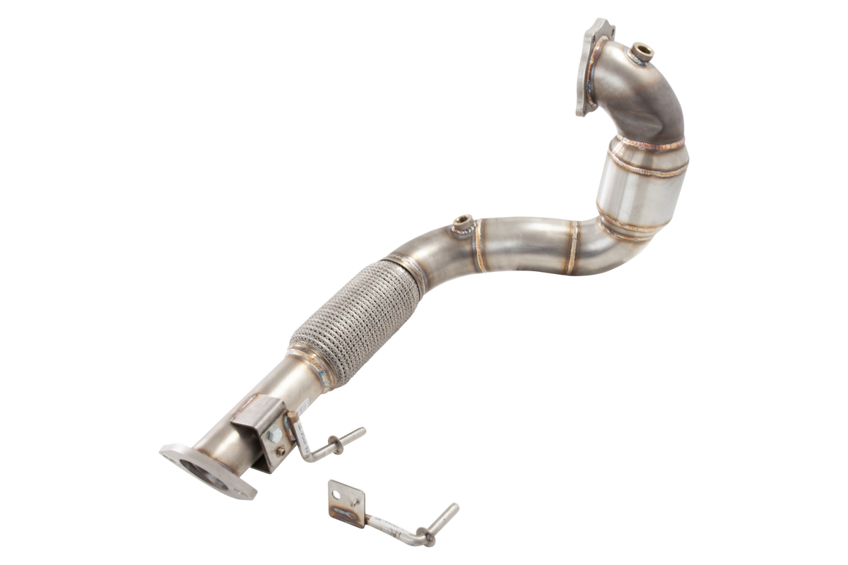 Xforce 2.5" Downpipe with High-Flow Catalytic Converter, 304 Stainless Steel (for track and off road use only)