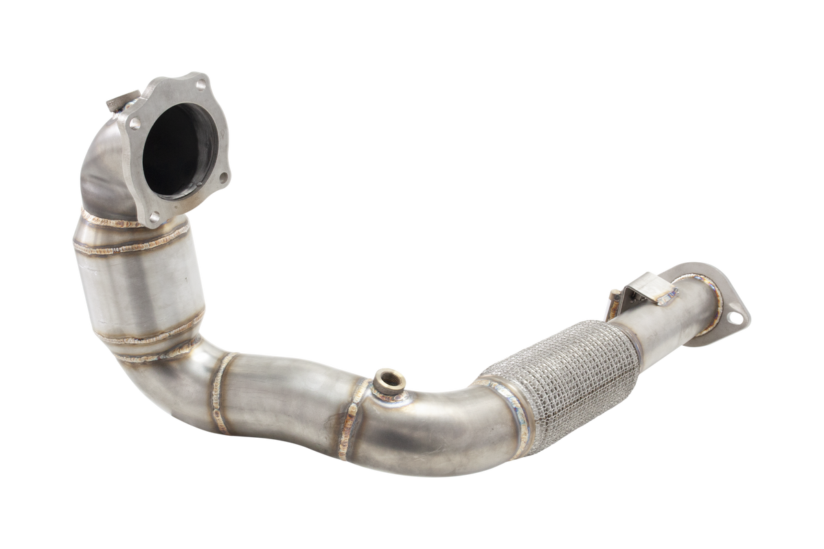 Xforce 2.5" Downpipe with High-Flow Catalytic Converter, 304 Stainless Steel (for track and off road use only)-3
