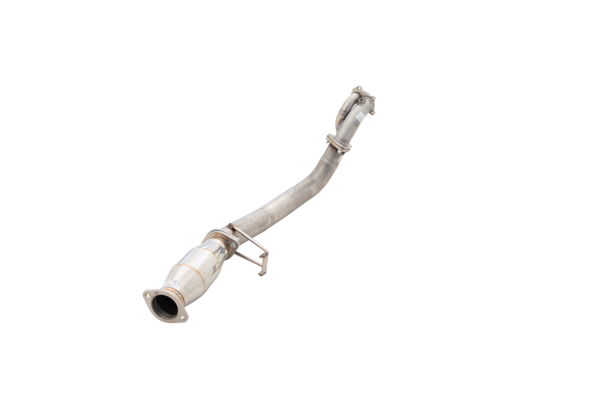 Xforce 3" Downpipe with High-Flow Catalytic Converter, 409 Raw Stainless Steel (for track and off road use only)-2