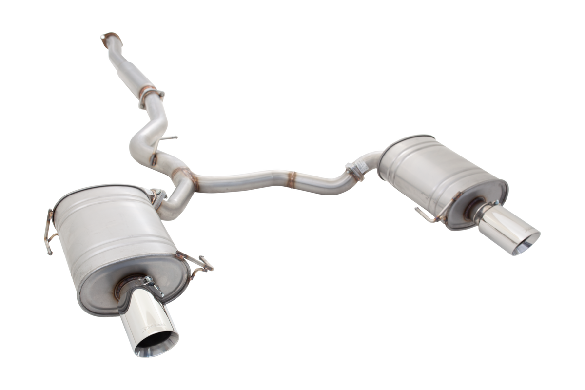 Xforce 3" Cat-Back System with Round Mufflers, 409 Stainless Steel