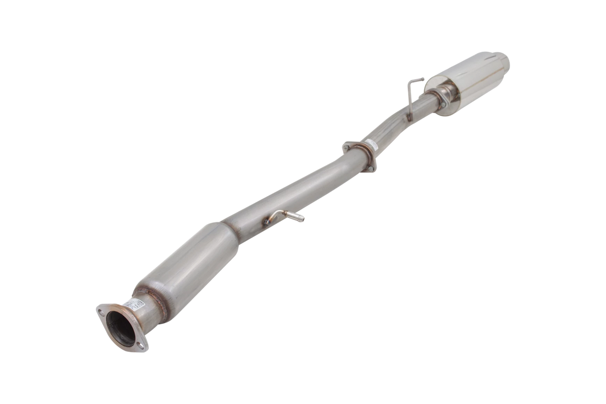 Xforce 3" Cat-Back System with Straight-Out Cannon Muffler, 409 Raw Stainless Steel-2