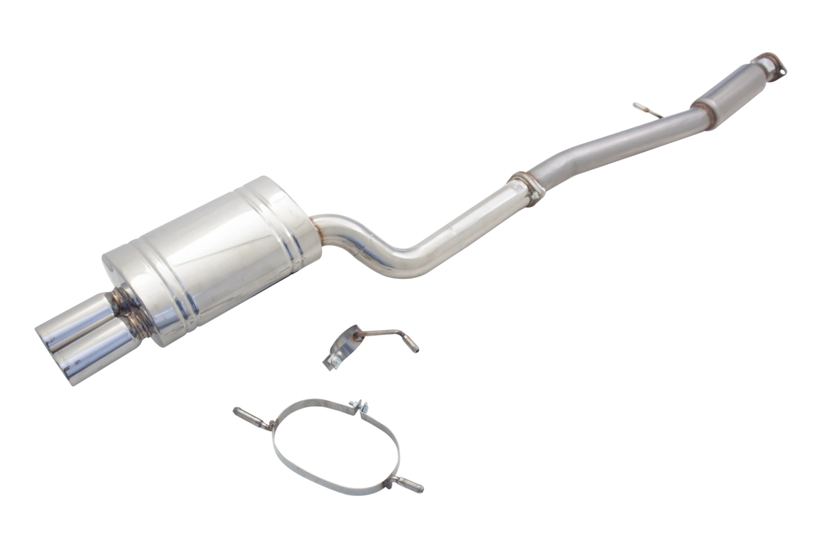 Xforce 3" Cat-Back System with Oval Twin-Tip Muffler, 409 Raw Stainless Steel-2