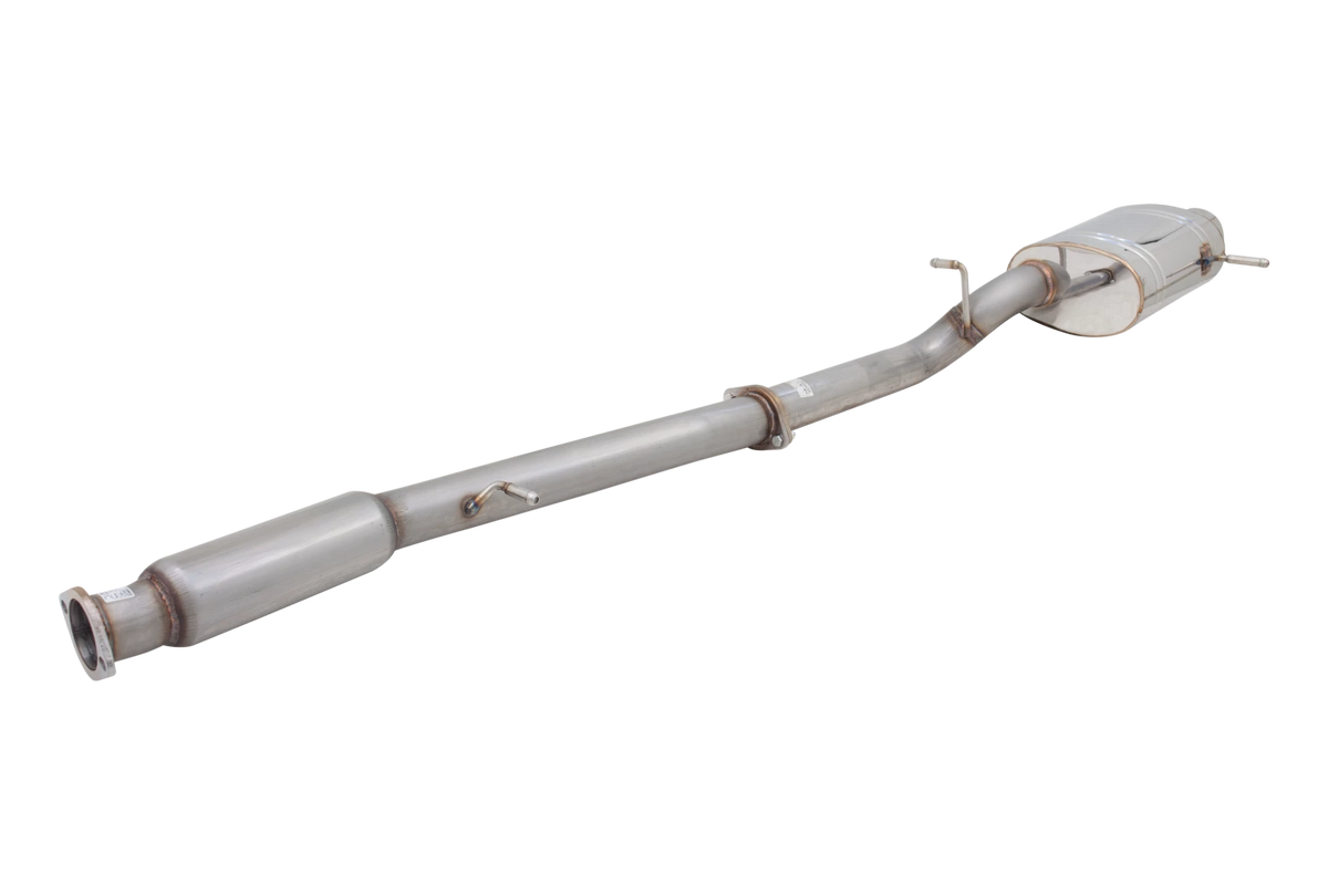 Xforce 3" Cat-Back System with Oval Single-Tip Muffler, 409 Raw Stainless Steel-2