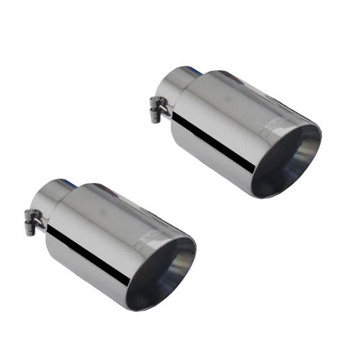 Xforce Black Round Angle-Cut Double Wall Tip 3″ Inlet, 4″ Outlet Round Muffler