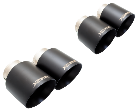 Xforce 4" Twin Quad Black Tip (for Xforce system only, will not fit OEM)