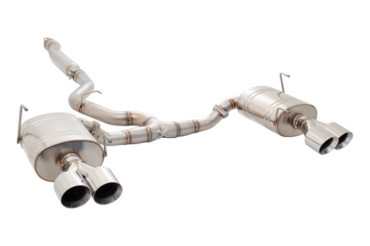 Xforce 3" Cat-Back System with Oval Mufflers (STREET SYSTEM), 304 Stainless Steel