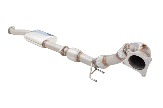Xforce 3.5"-3" Downpipe with High-Flow Catalytic Converter, 304 Stainless Steel, for Xforce Cat-Back (for track and off road use only)