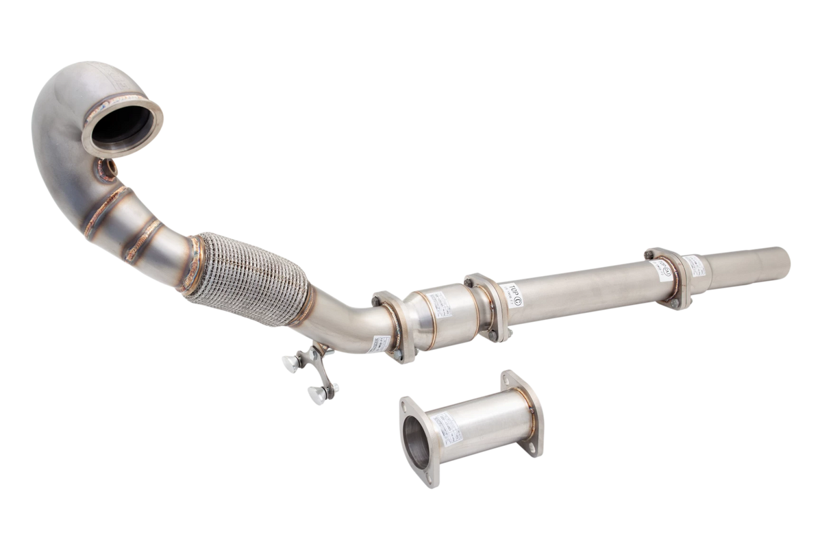 Xforce 3" Downpipe with High-Flow Catalytic Converter, 304 Stainless Steel (for track and off road use only)