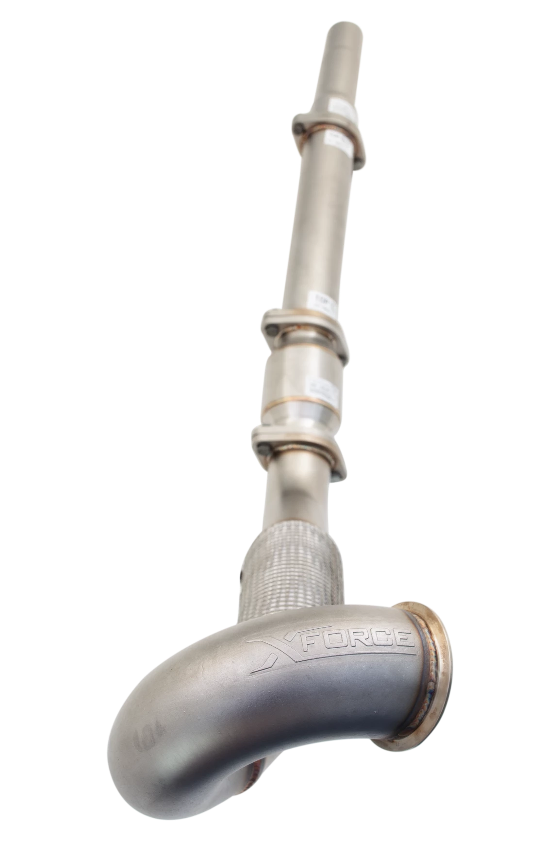 Xforce 3" Downpipe with High-Flow Catalytic Converter, 304 Stainless Steel (for track and off road use only)-2