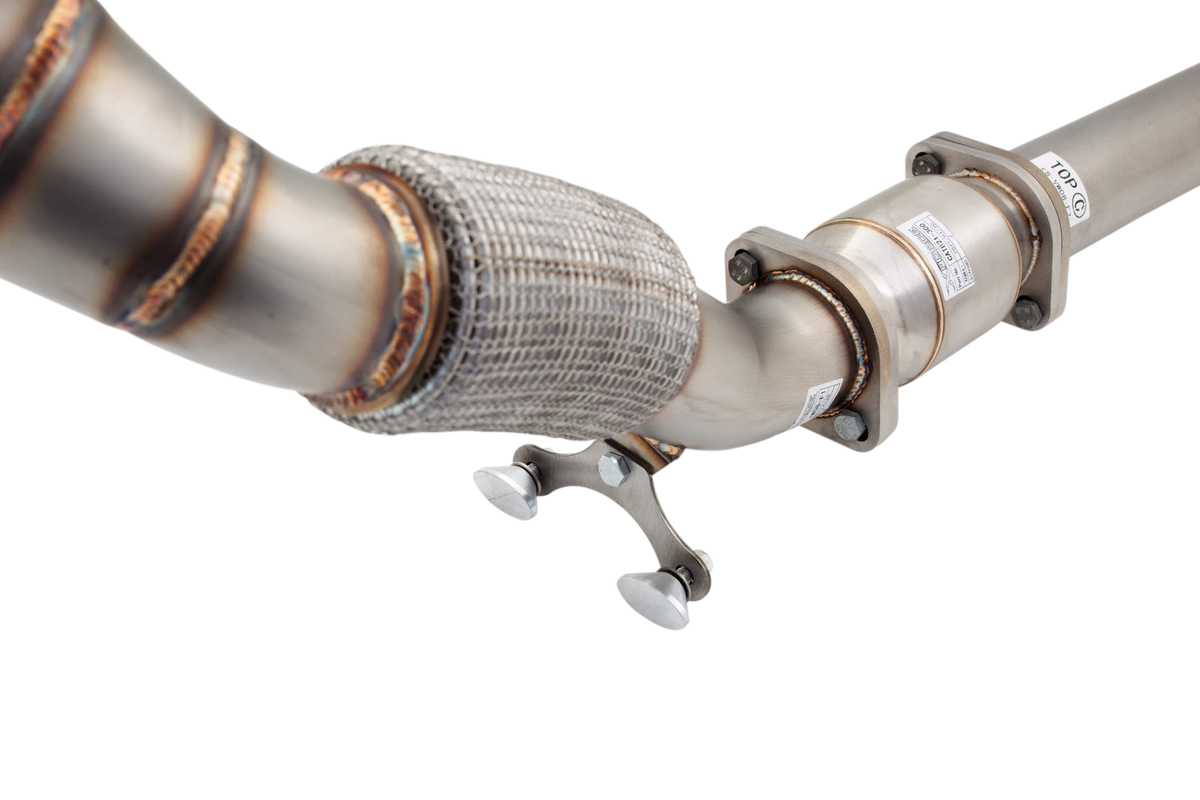 Xforce 3" Downpipe with High-Flow Catalytic Converter, 304 Stainless Steel (for track and off road use only)-4
