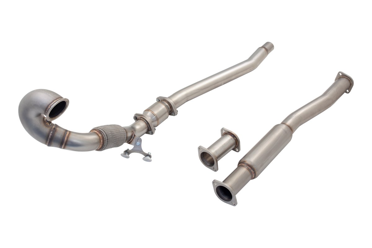 Xforce 3" Downpipe with High-Flow Catalytic Converter, 304 Stainless Steel (for track and off road use only)