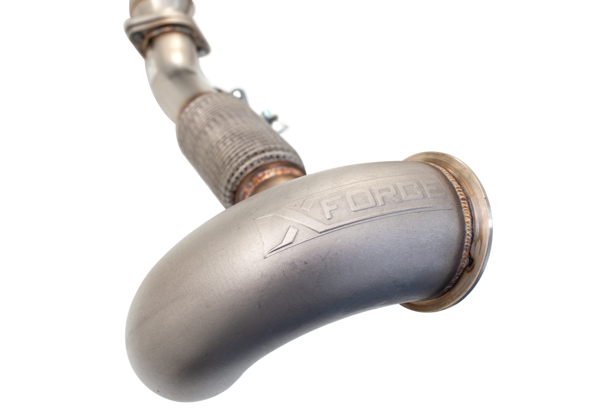 Xforce 3" Downpipe with High-Flow Catalytic Converter, 304 Stainless Steel (for track and off road use only)-4