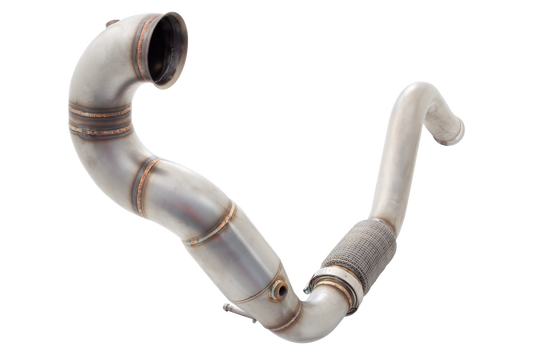 Xforce 3" Downpipe with High-Flow Catalytic Converter, 201 Matt Stainless Steel