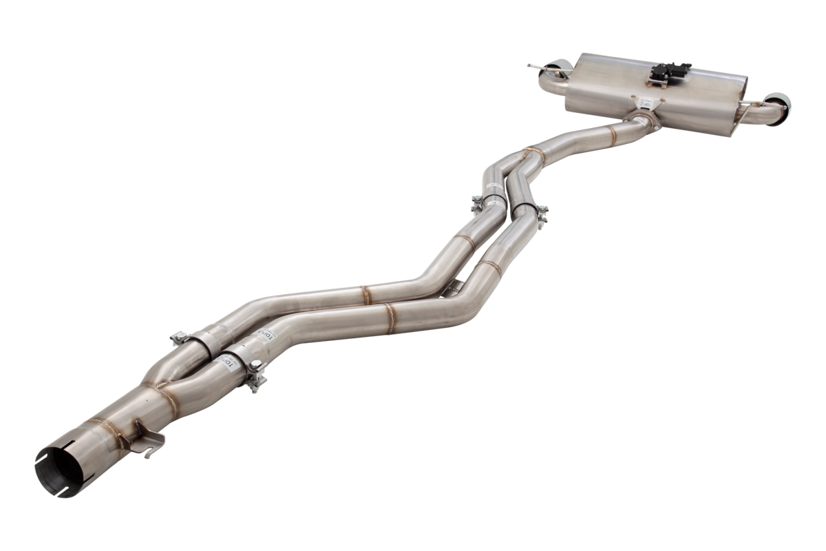 Xforce Dual 2.5"-3" Cat-Back System Varex Muffler, 304 Stainless Steel-2