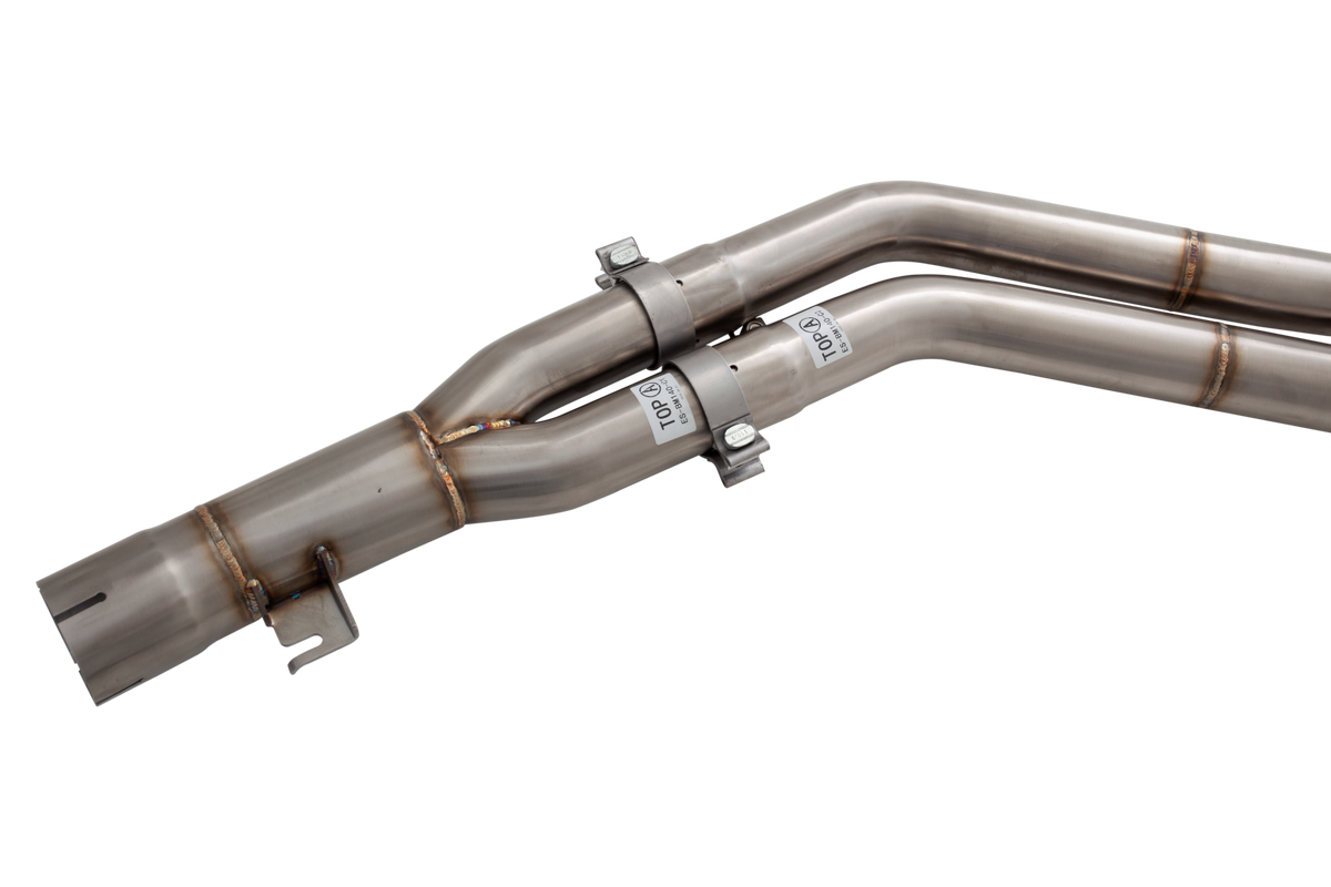 Xforce Dual 2.5"-3" Cat-Back System Varex Muffler, 304 Stainless Steel-3