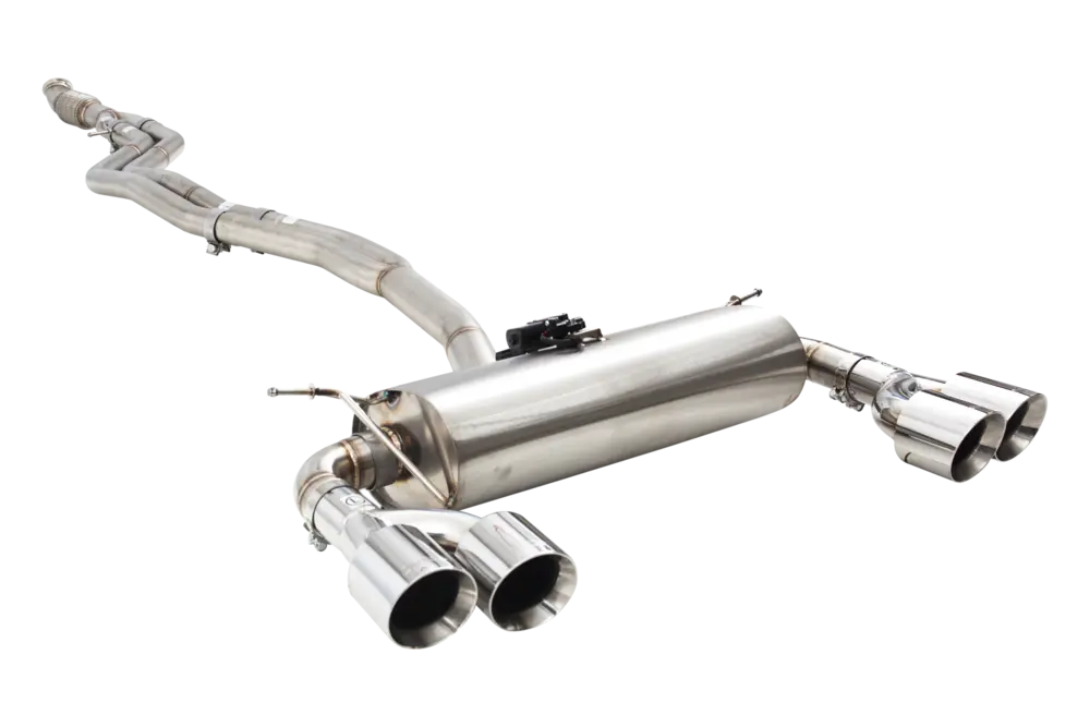 Xforce Dual 2.5"-3" Cat-Back System Varex Muffler, 304 Stainless Steel