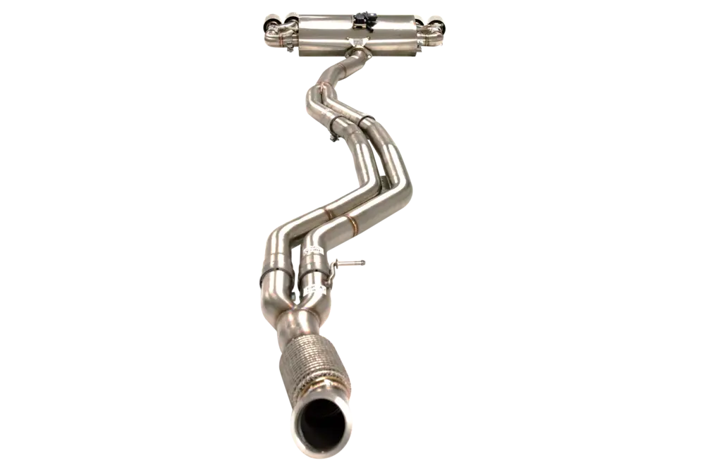 Xforce Dual 2.5"-3" Cat-Back System Varex Muffler, 304 Stainless Steel-3