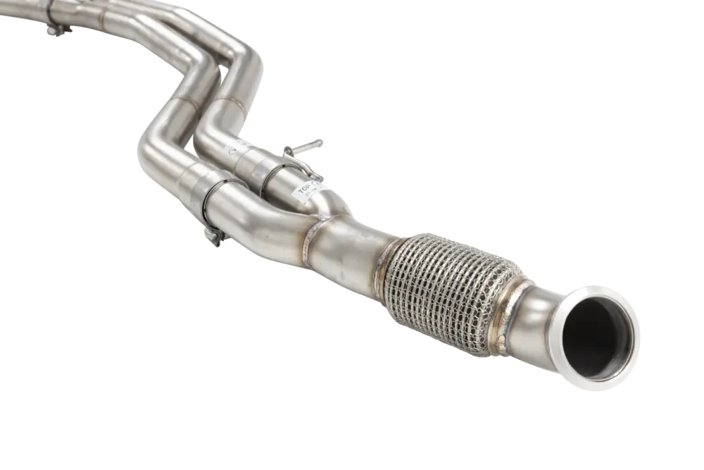 Xforce Dual 2.5"-3" Cat-Back System Varex Muffler, 304 Stainless Steel-4