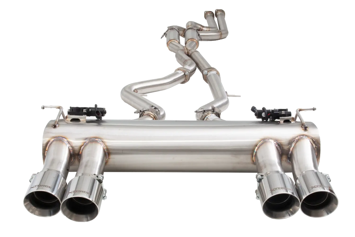 Xforce 2.5" Twin Cat-Back System Varex Muffler, 304 Stainless Steel-2