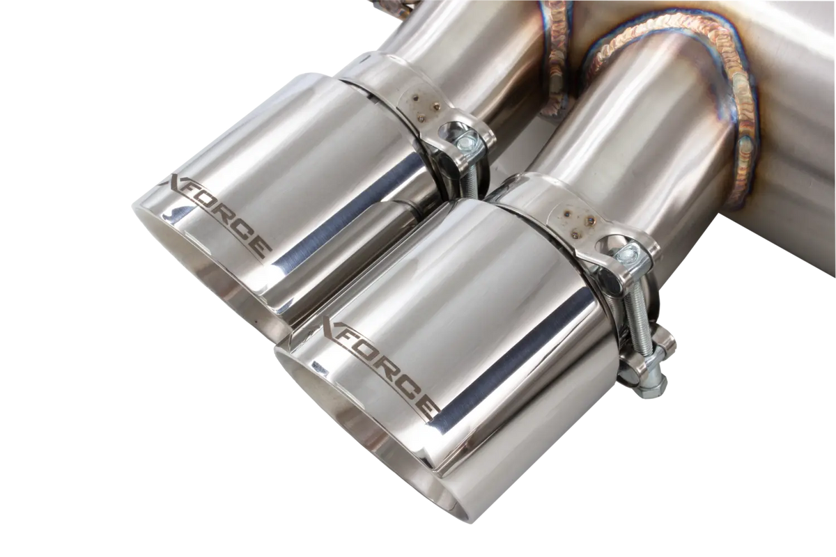 Xforce 3" Twin Cat-Back System Varex Muffler, 304 Stainless Steel-5