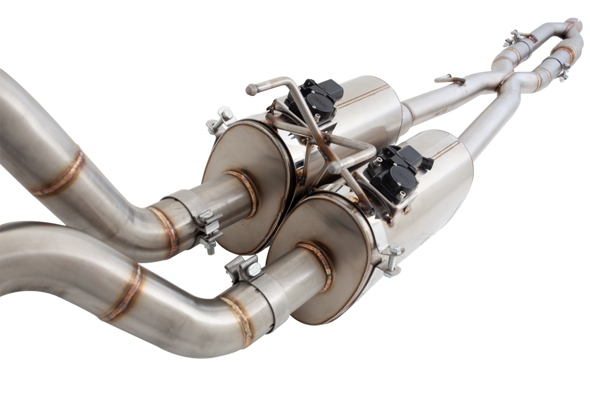 Xforce 2.5″ to twin 3″ Varex Cat-Back System, 304 Stainless Steel-2