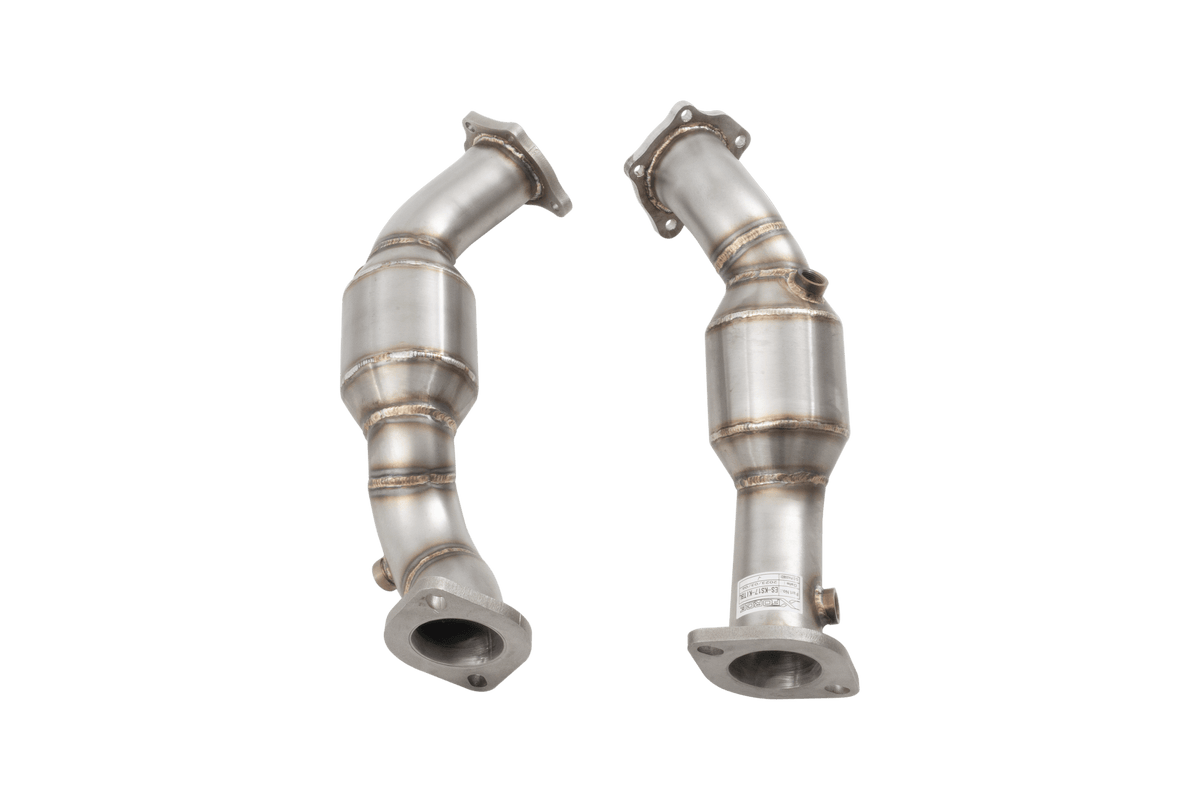 Xforce 2.5" Downpipes with High-Flow Catalytic Converters, 304 Stainless Steel (for track and off road use only)