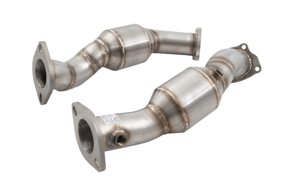 Xforce 2.5" Downpipes with High-Flow Catalytic Converters, 304 Stainless Steel (for track and off road use only)-2