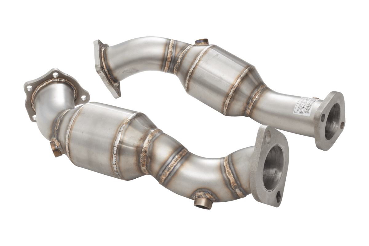 Xforce 2.5" Downpipes with High-Flow Catalytic Converters, 304 Stainless Steel (for track and off road use only)-3