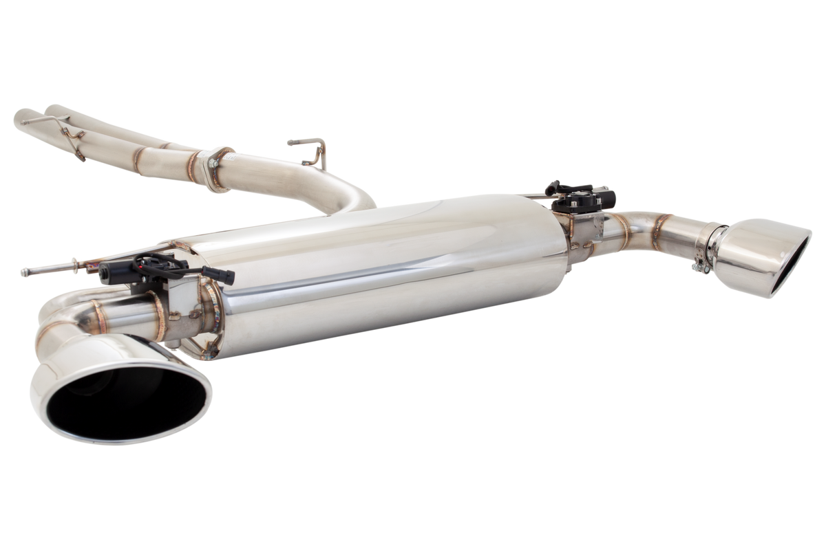 Xforce Twin 2.5" to 3" Cat-Back System with Varex Muffler, 304 Stainless Steel