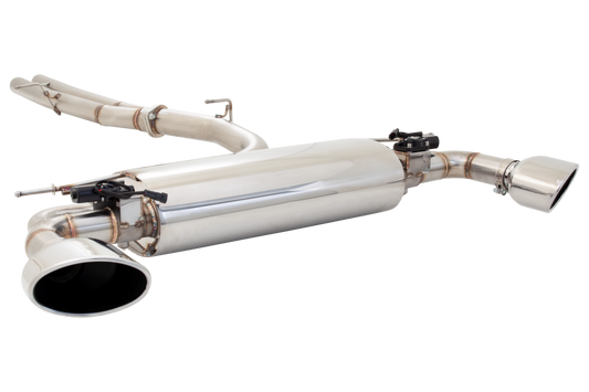 Xforce Twin 2.5" to 3" Cat-Back System with Varex Muffler, 304 Stainless Steel