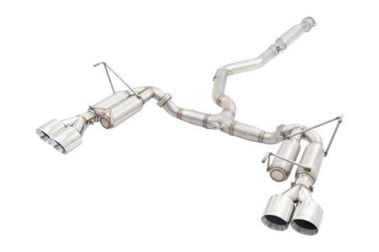 Xforce 3" Cat-Back System with Round Mufflers (RACE SYSTEM), 304 Stainless Steel