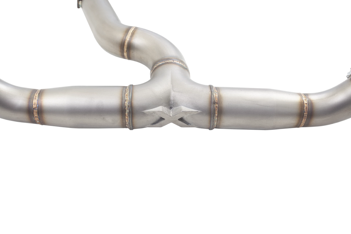 Xforce 3" Cat-Back System with Round Mufflers (RACE SYSTEM), 304 Stainless Steel-3