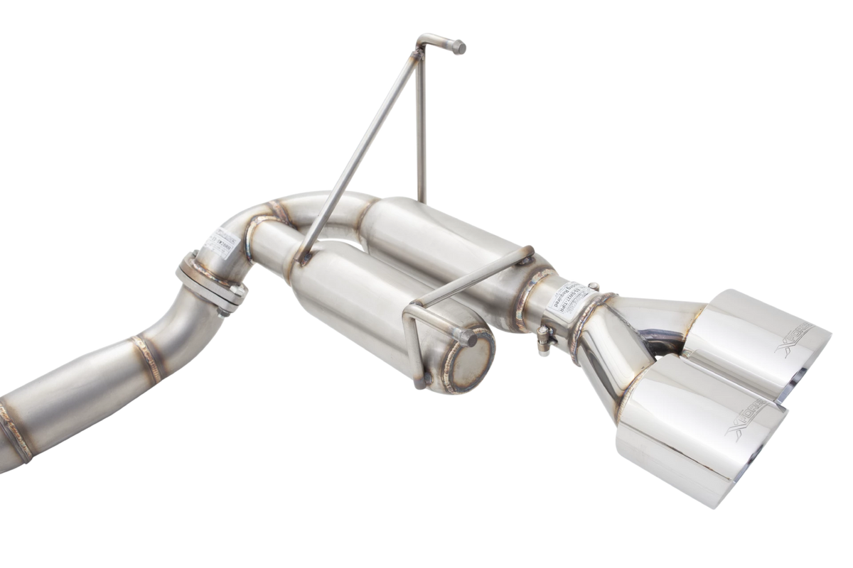 Xforce 3" Cat-Back System with Round Mufflers (RACE SYSTEM), 304 Stainless Steel-4